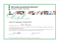 Zertifikat Autogenes Training